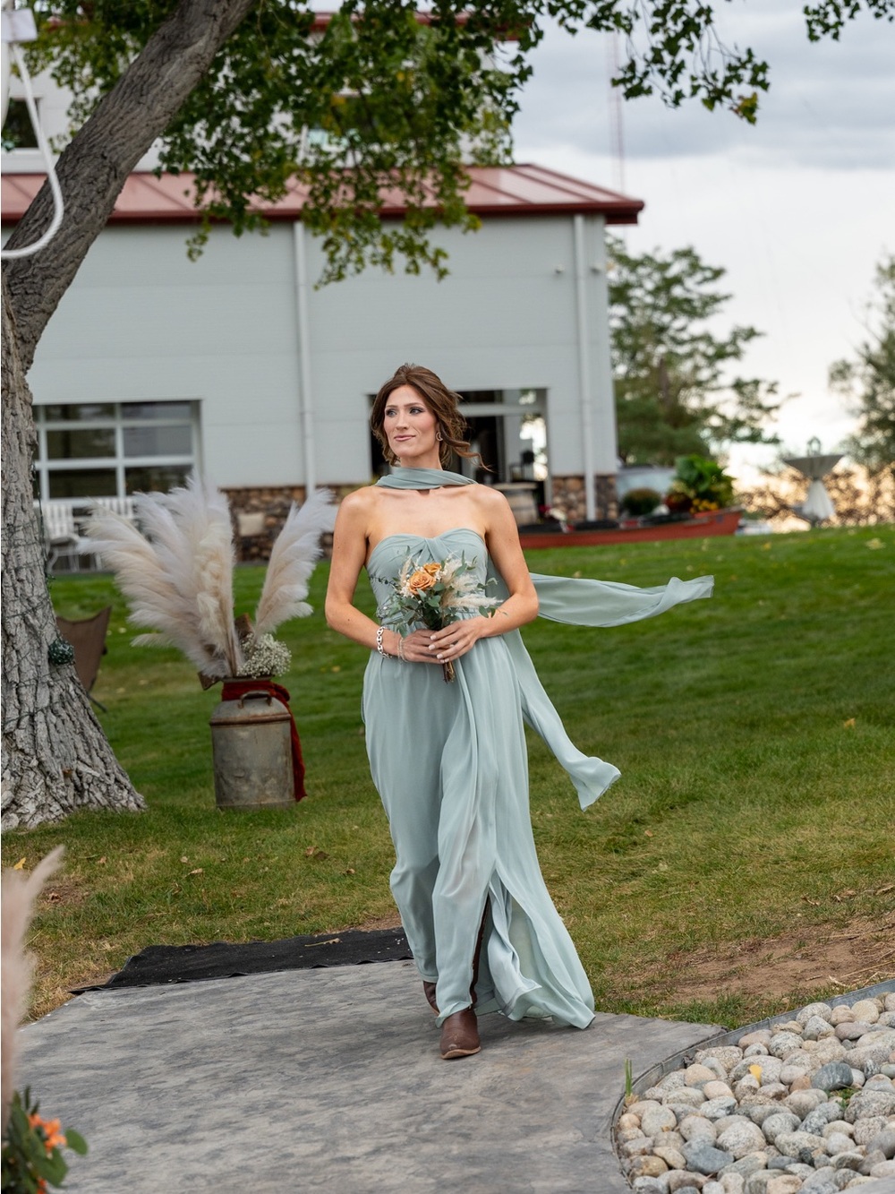 NWT Birdy Grey Grace Dress in Sage Chiffon